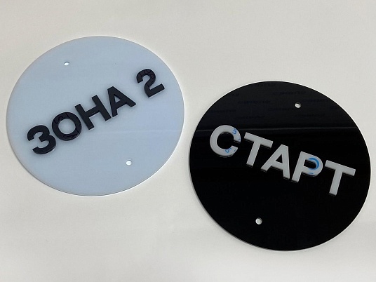 Табличка с объемными буквами